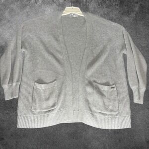Hollister Heather Gray Knit Open Cardigan Lounge Sweater Boho Cozy Medium